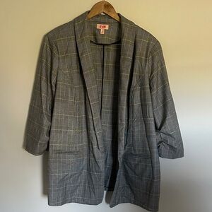 🍁EVRI Women's Classic Gray Checkered Blazer